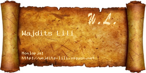 Wajdits Lili névjegykártya